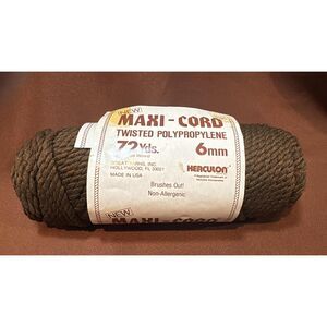 New Skein Maxi-Cord Twisted  Herculon  72 Yards  Brown Polypropylene